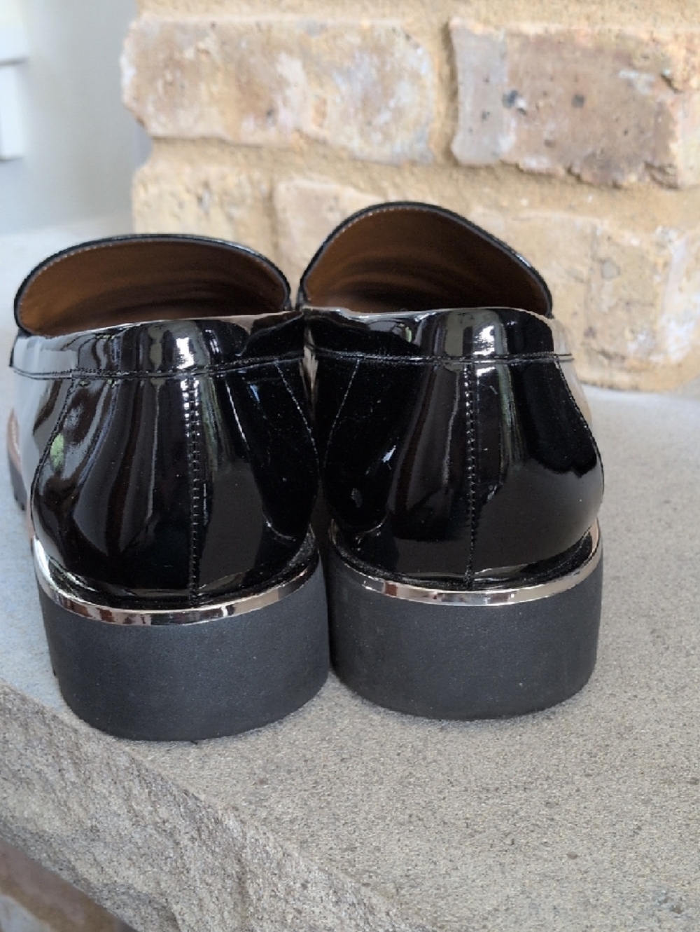 FRANCO SARTO I Faux Black Patent Leather Franco Carolynn Tassel Loafer Shoes, 10 - Picture 6 of 14
